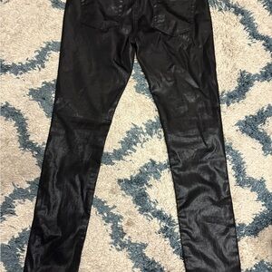 Juniors Black Crush shiny pants